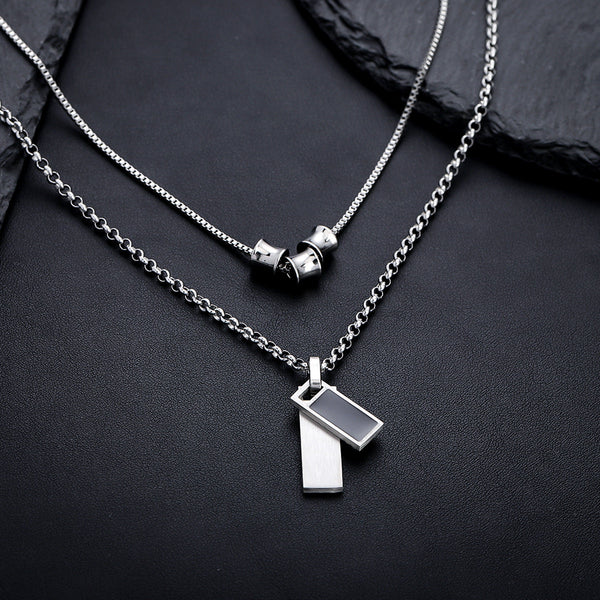 Imperium Dual Bar Pendant Necklace