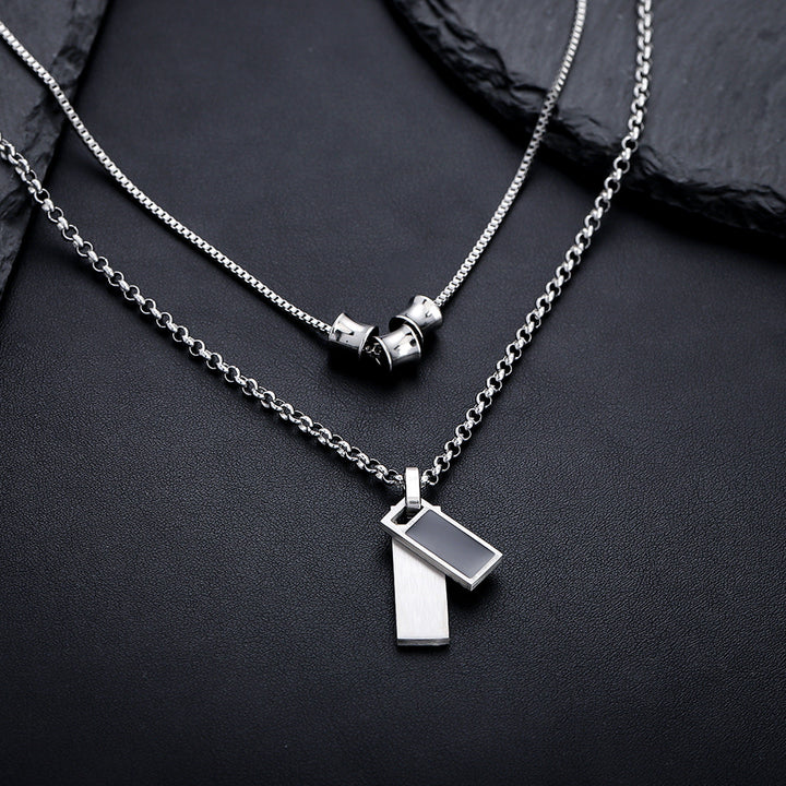 Imperium Dual Bar Pendant Necklace | Salty