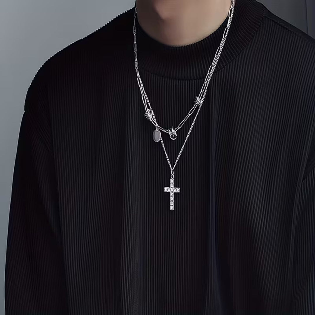 Valor Cross Layers Necklace | Salty