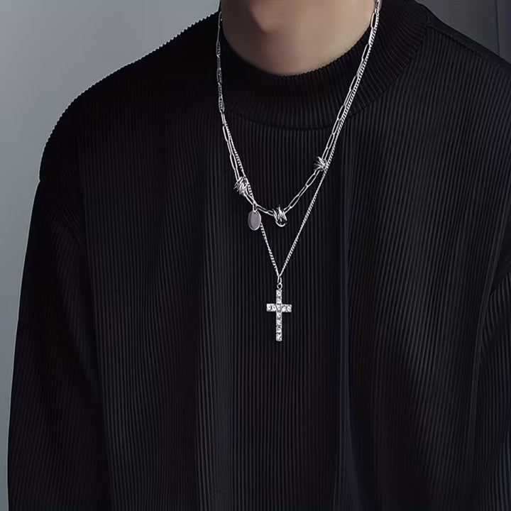 Valor Cross Layers Necklace | Salty