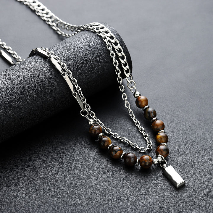 Tiger Eyes Crest Layers Necklace
