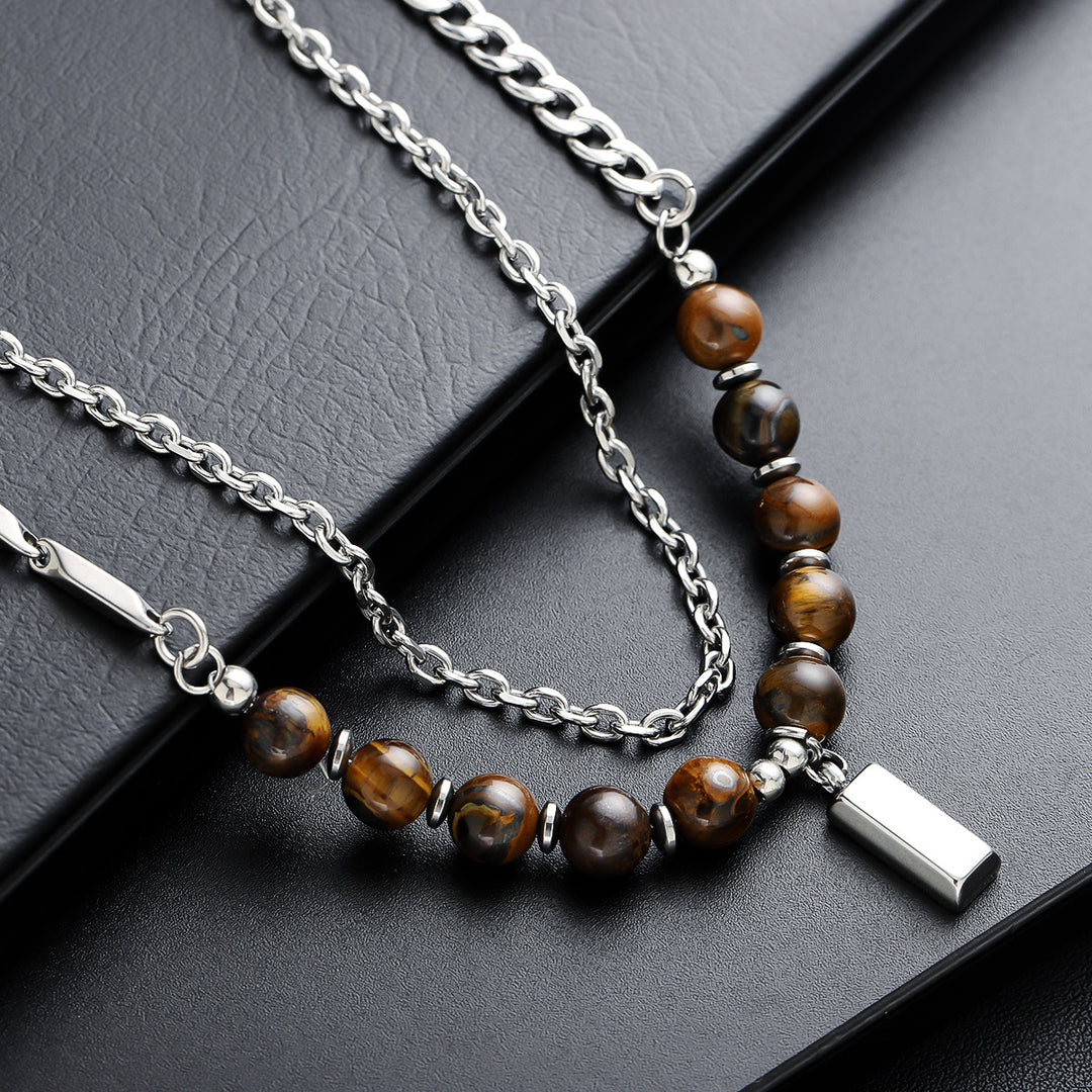 Tiger Eyes Crest Layers Necklace
