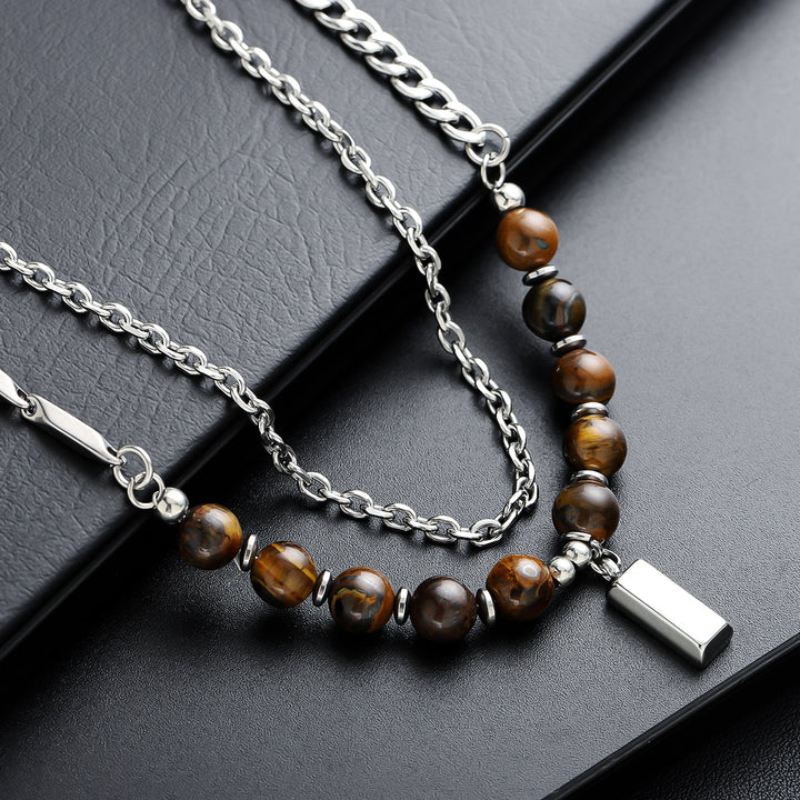 Tiger Eyes Crest Layers Necklace