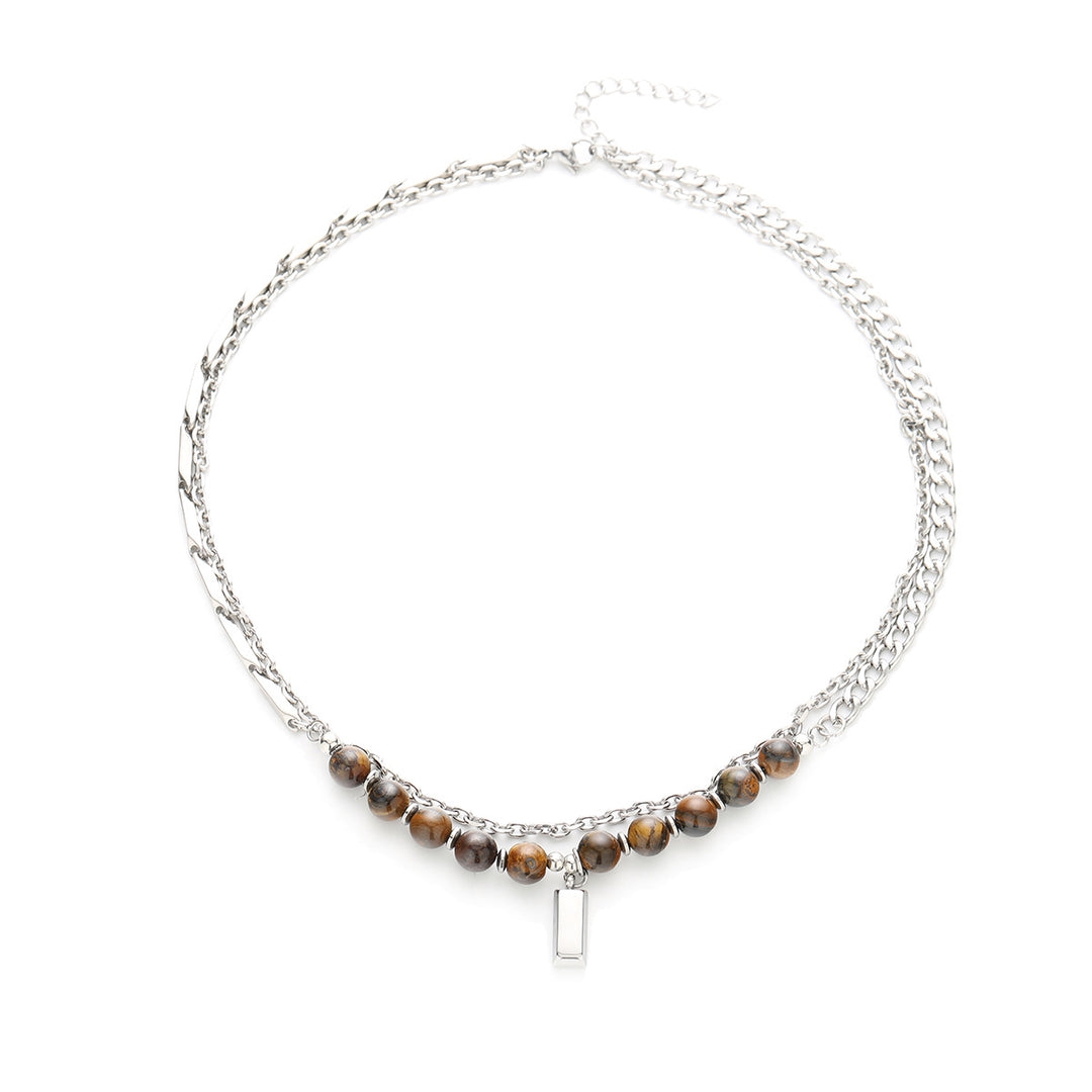 Tiger Eyes Crest Layers Necklace