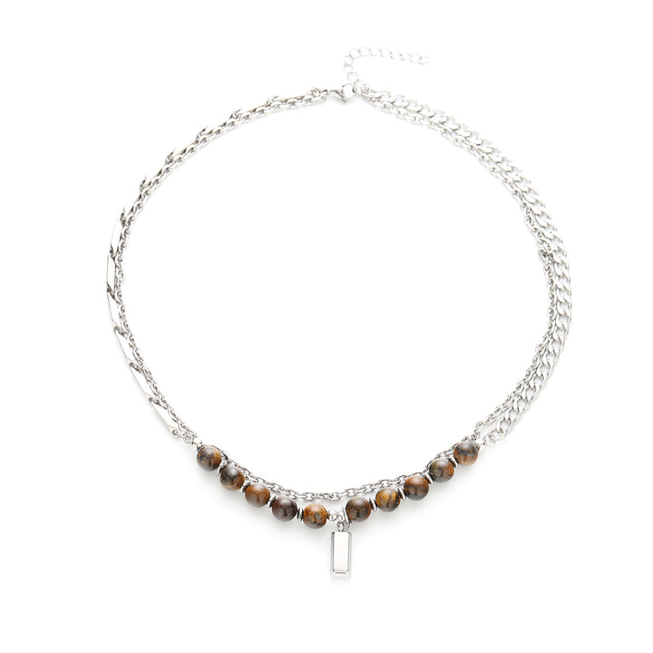 Tiger Eyes Crest Layers Necklace