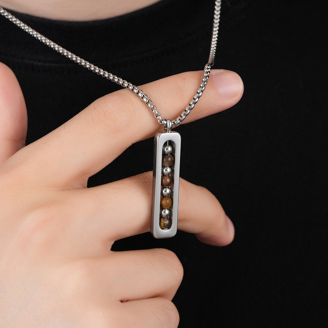 Obsidian Pulse Pendant Necklace - Black