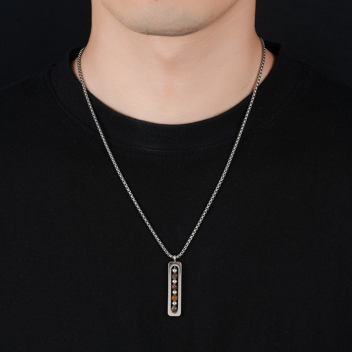 Obsidian Pulse Pendant Necklace - Black
