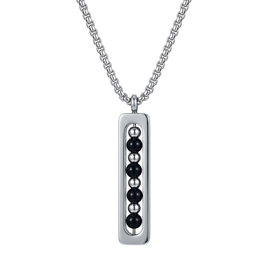 Obsidian Pulse Pendant Necklace - Black