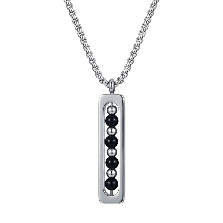 Obsidian Pulse Pendant Necklace - Black