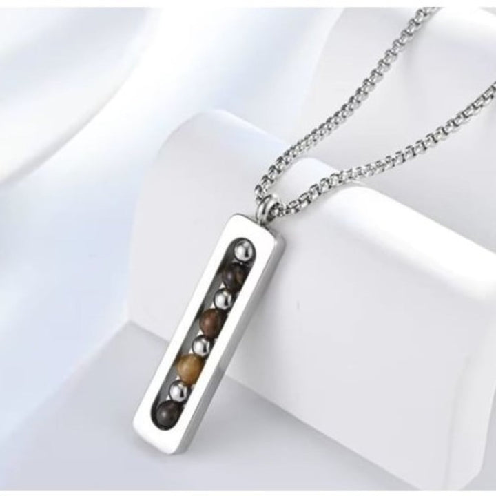 Obsidian Pulse Pendant Necklace - Brown | Salty