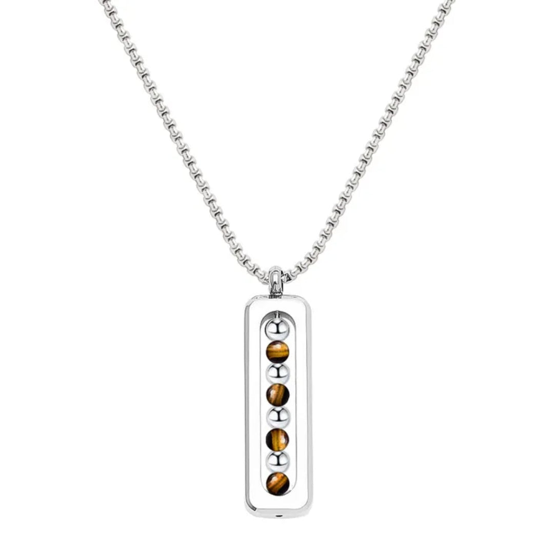 Obsidian Pulse Pendant Necklace - Brown | Salty