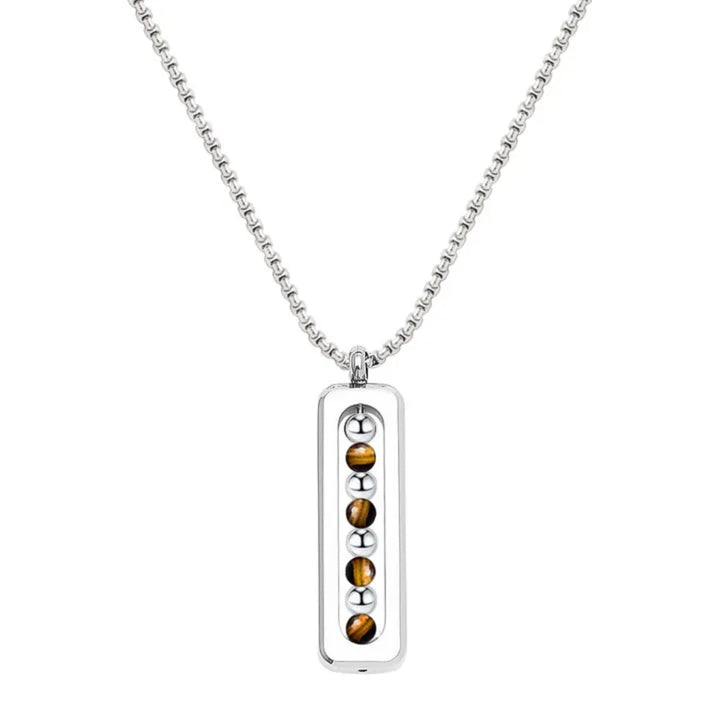 Obsidian Pulse Pendant Necklace - Brown | Salty
