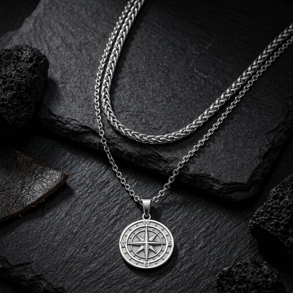 Voyager Compass Pendant Necklace