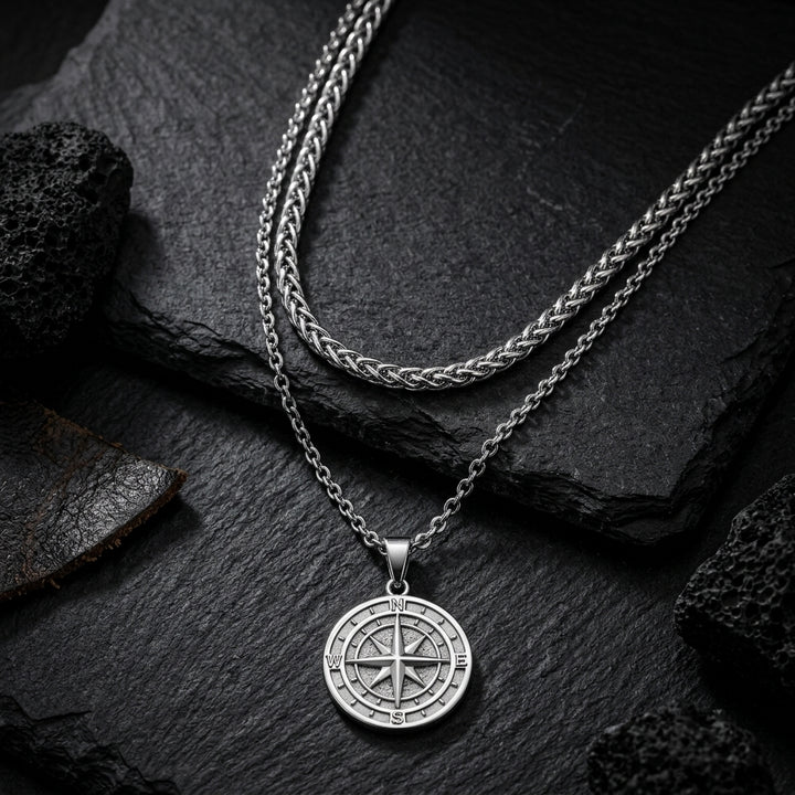 Voyager Compass Pendant Necklace