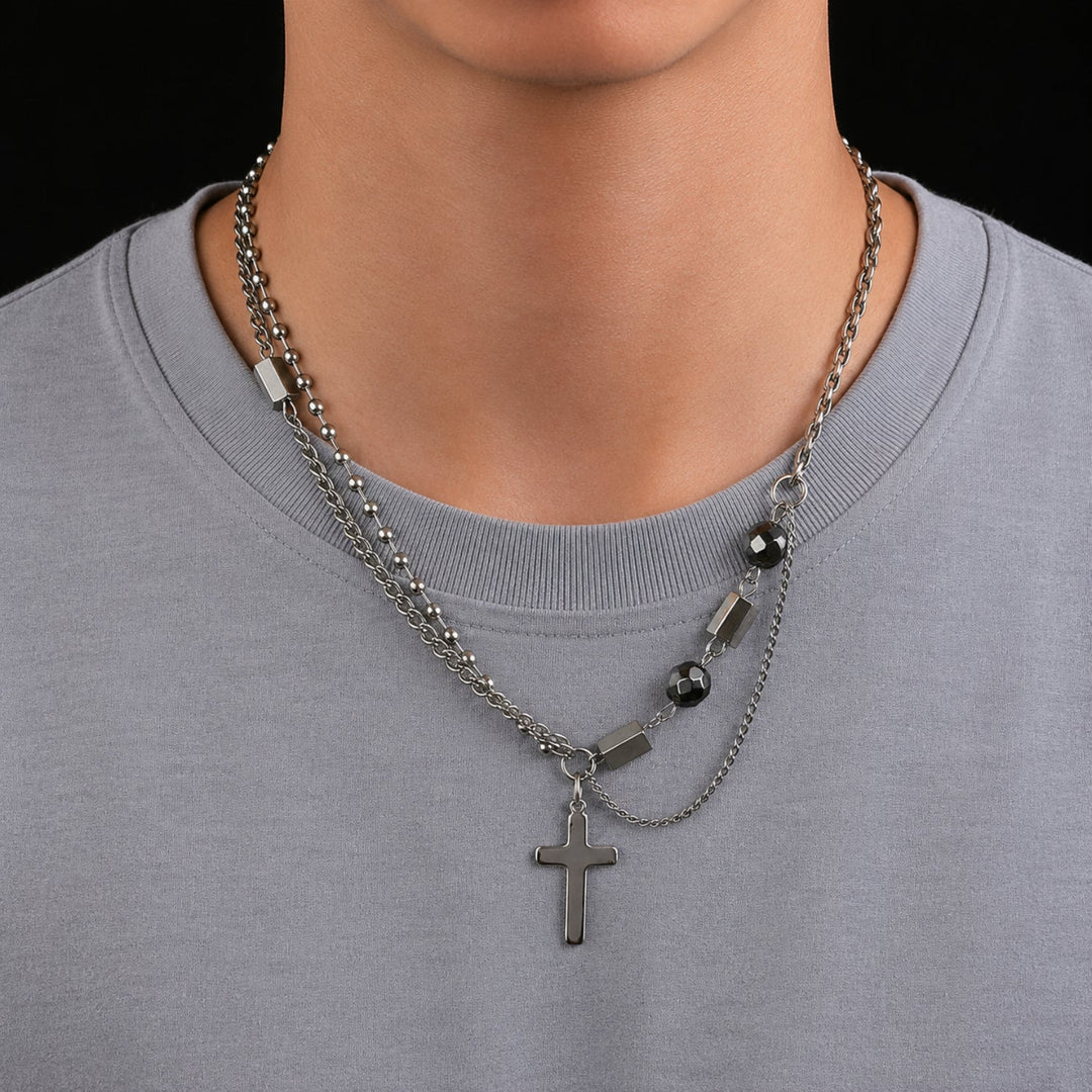 Eterna Cross Layered Necklace | Salty