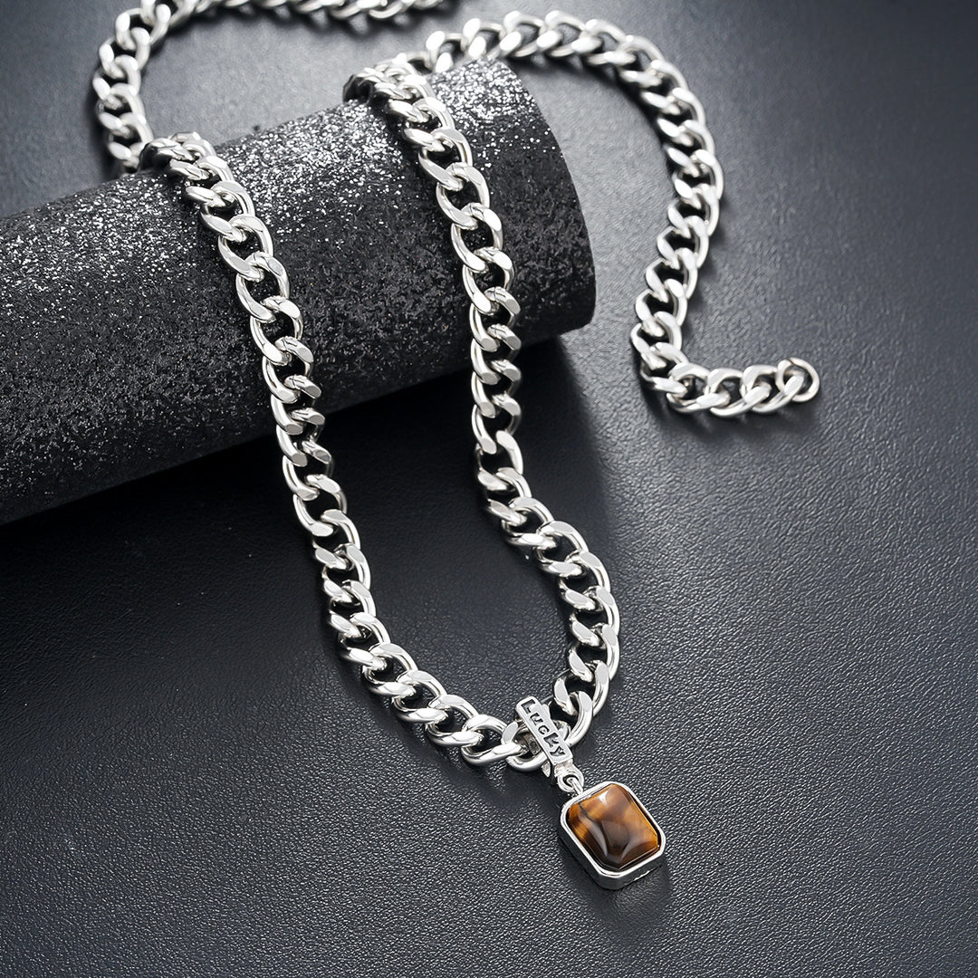 Maverick Tiger Eye Cuban Necklace