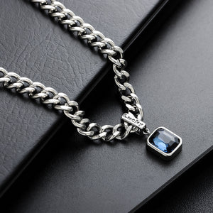 Caspian Blue Stone Cuban Necklace | Salty