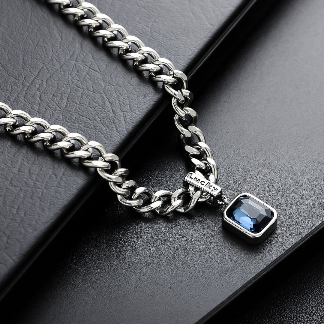 Caspian Blue Stone Cuban Necklace | Salty