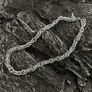 Lantern Weave Necklace- Blue