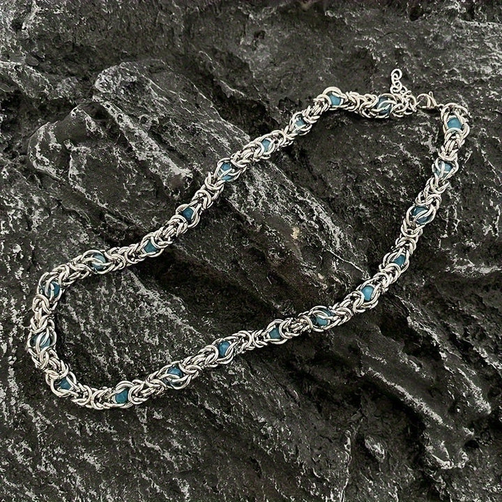 Lantern Weave Necklace- Blue