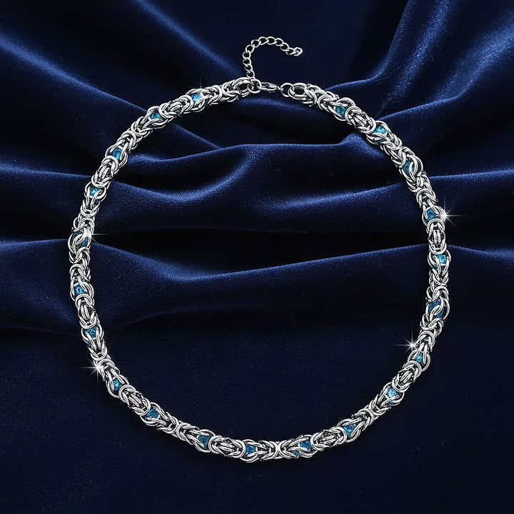 Lantern Weave Necklace- Blue