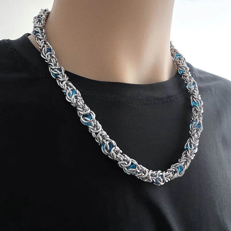 Lantern Weave Necklace- Blue