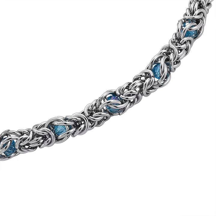 Lantern Weave Necklace- Blue