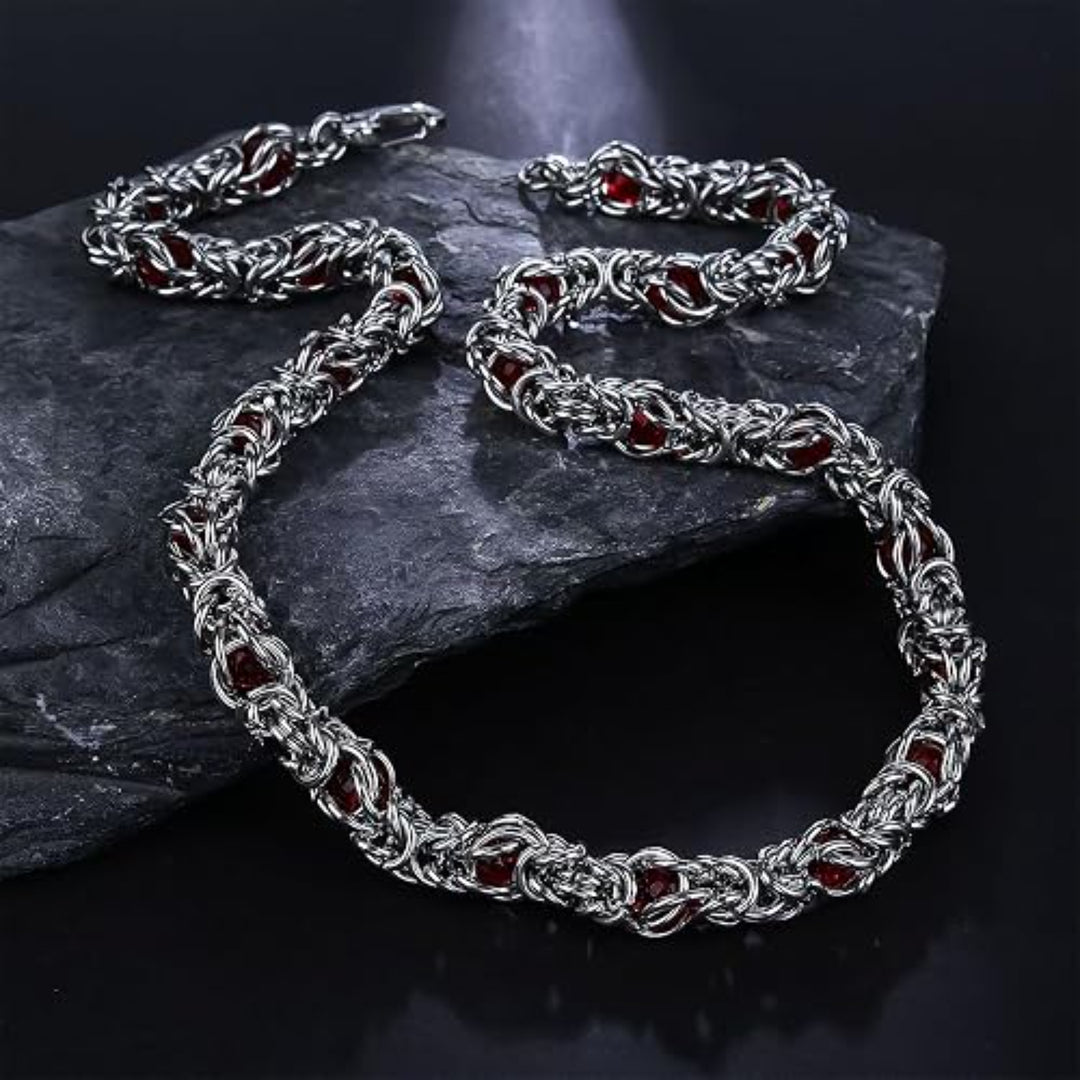 Lantern Weave Necklace- Red