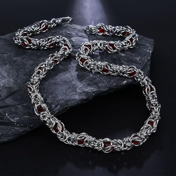 Lantern Weave Necklace- Red