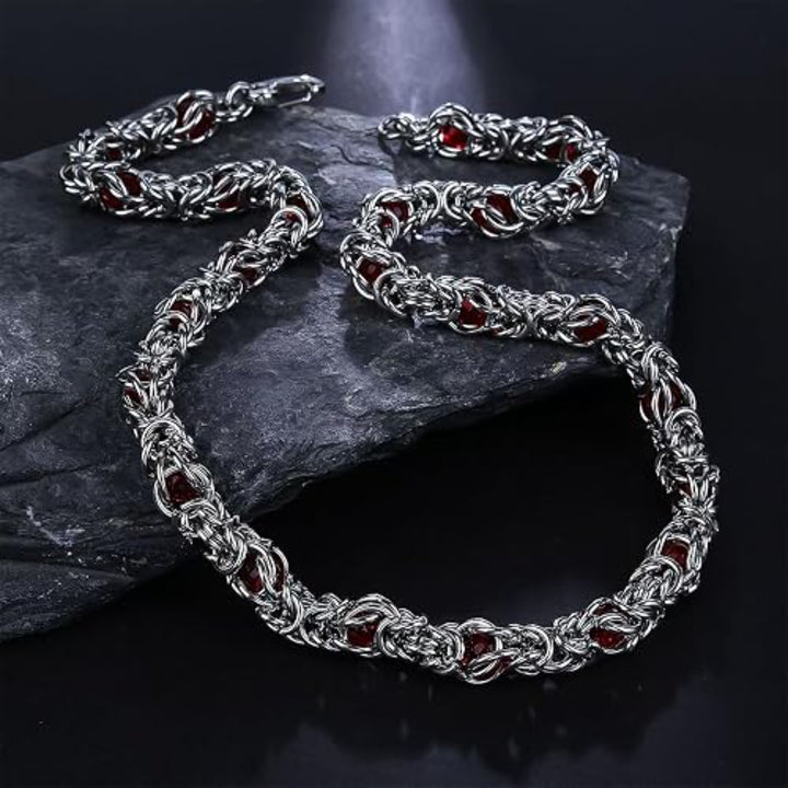 Lantern Weave Necklace- Red