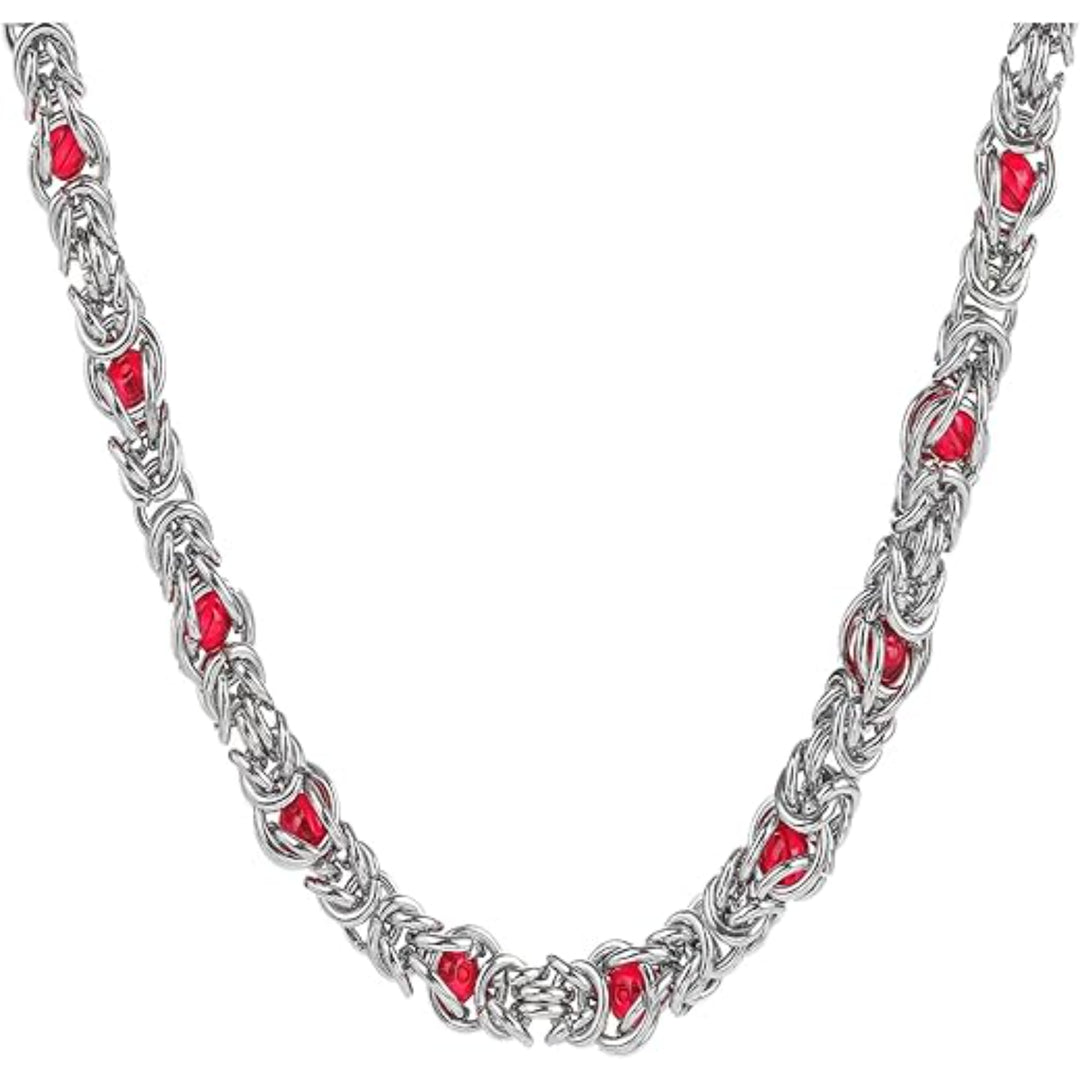 Lantern Weave Necklace- Red