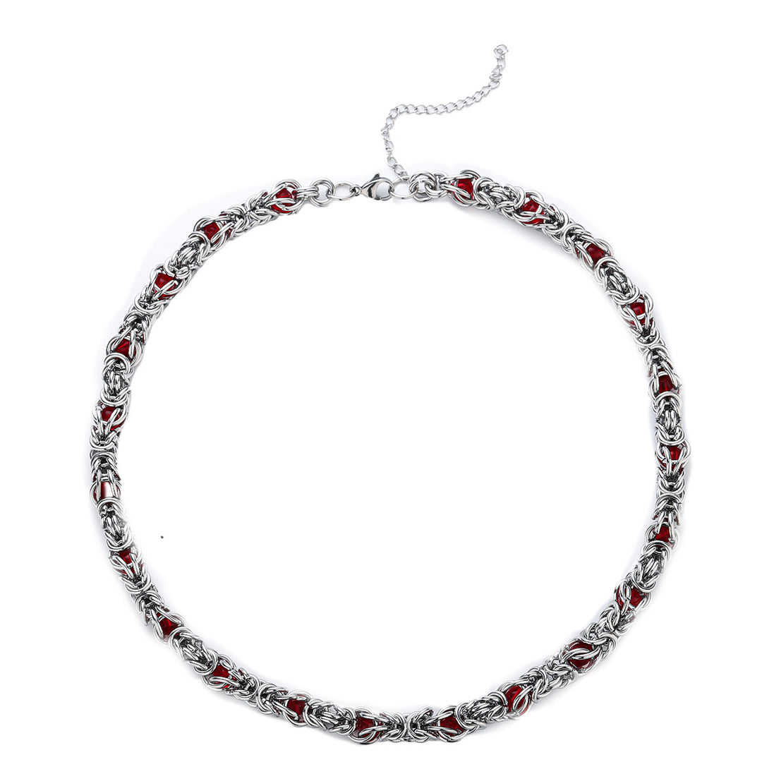 Lantern Weave Necklace- Red