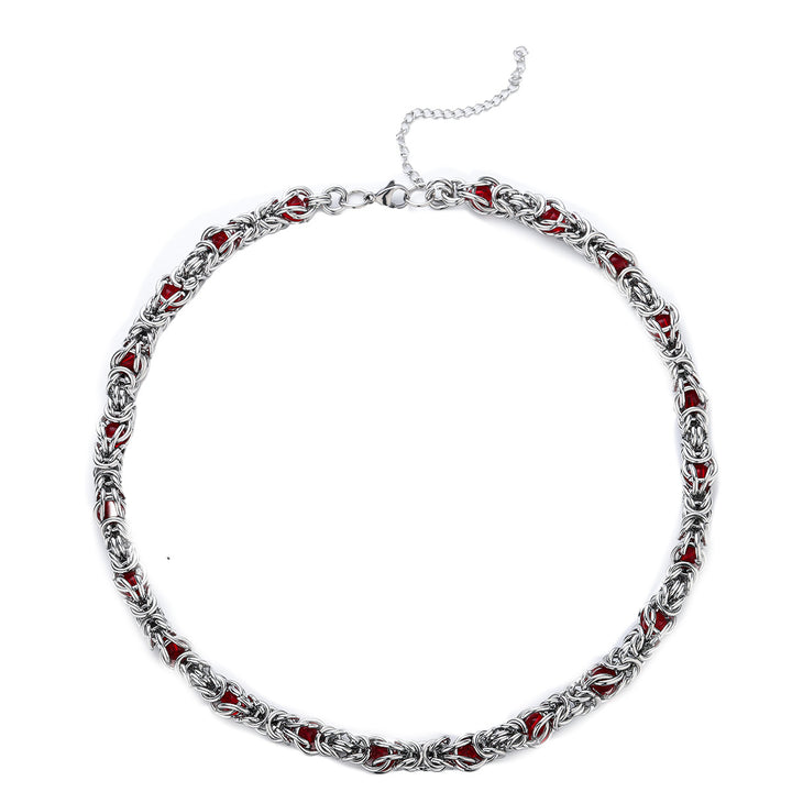 Lantern Weave Necklace- Red