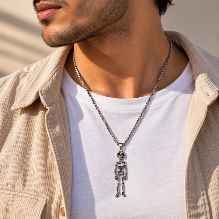 Cryptwalker Skull &amp; Bones Necklace