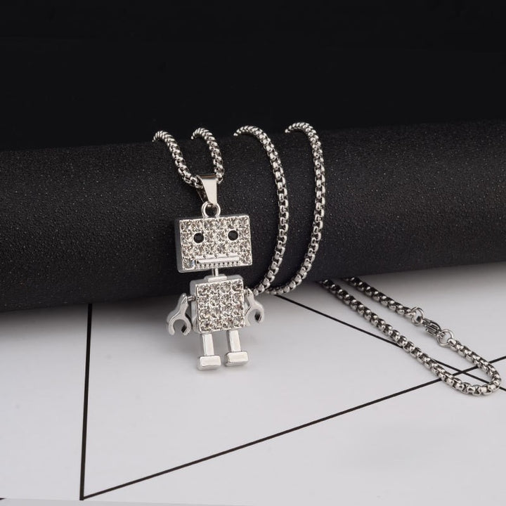 Crystal Circuit Robot Necklace
