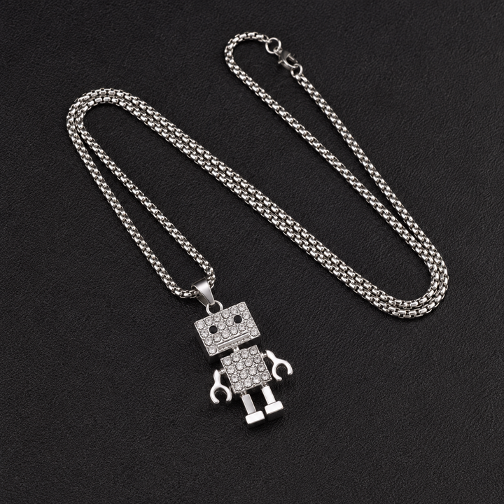 Crystal Circuit Robot Necklace