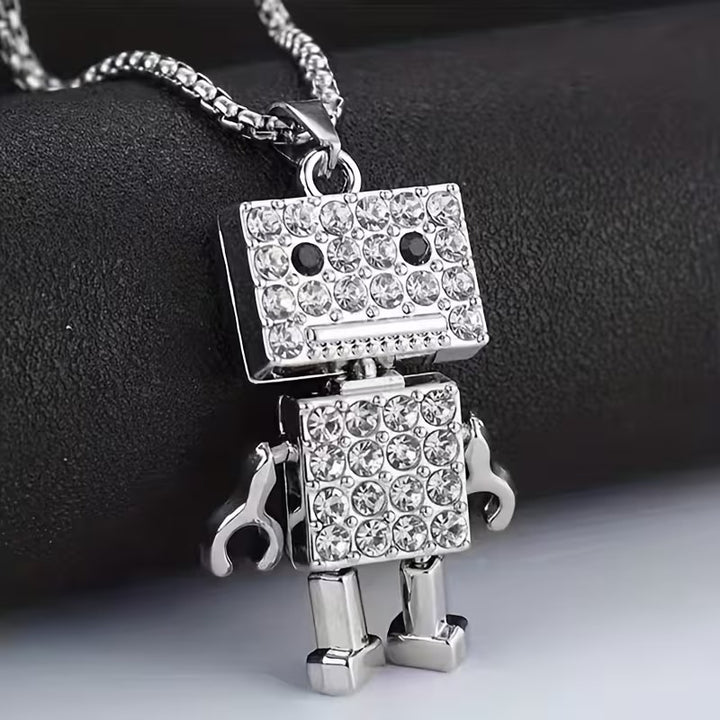 Crystal Circuit Robot Necklace