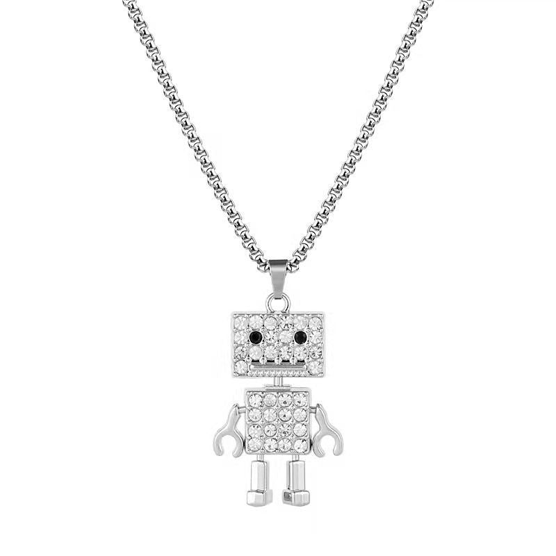 Crystal Circuit Robot Necklace