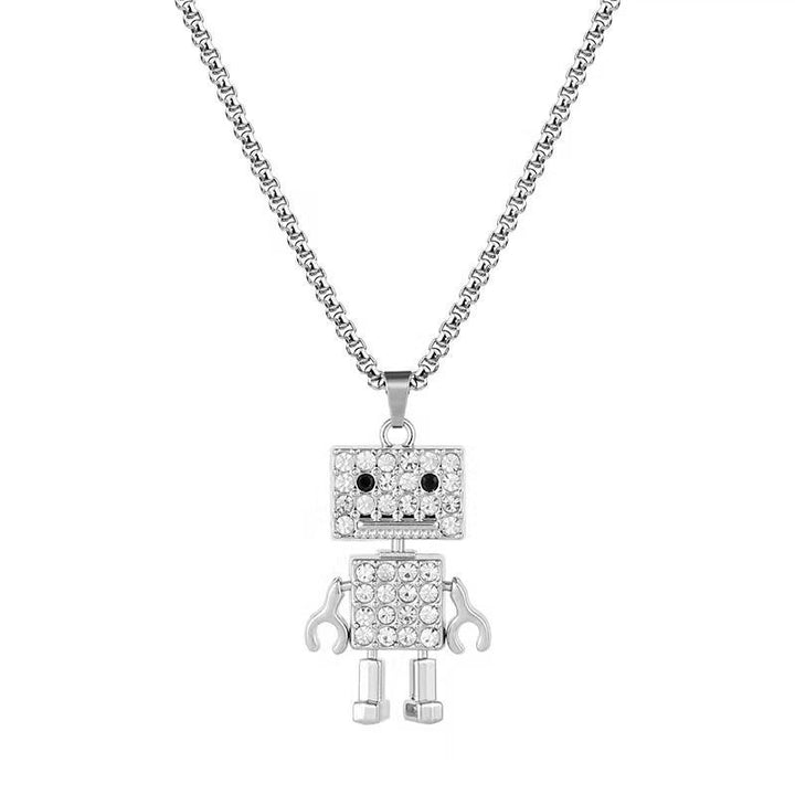 Crystal Circuit Robot Necklace