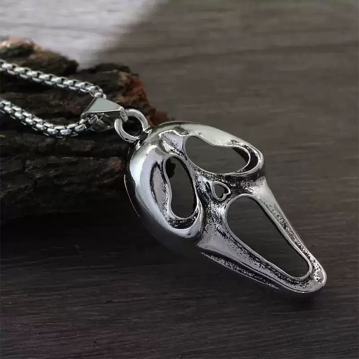 Scream Mask Silver Necklace