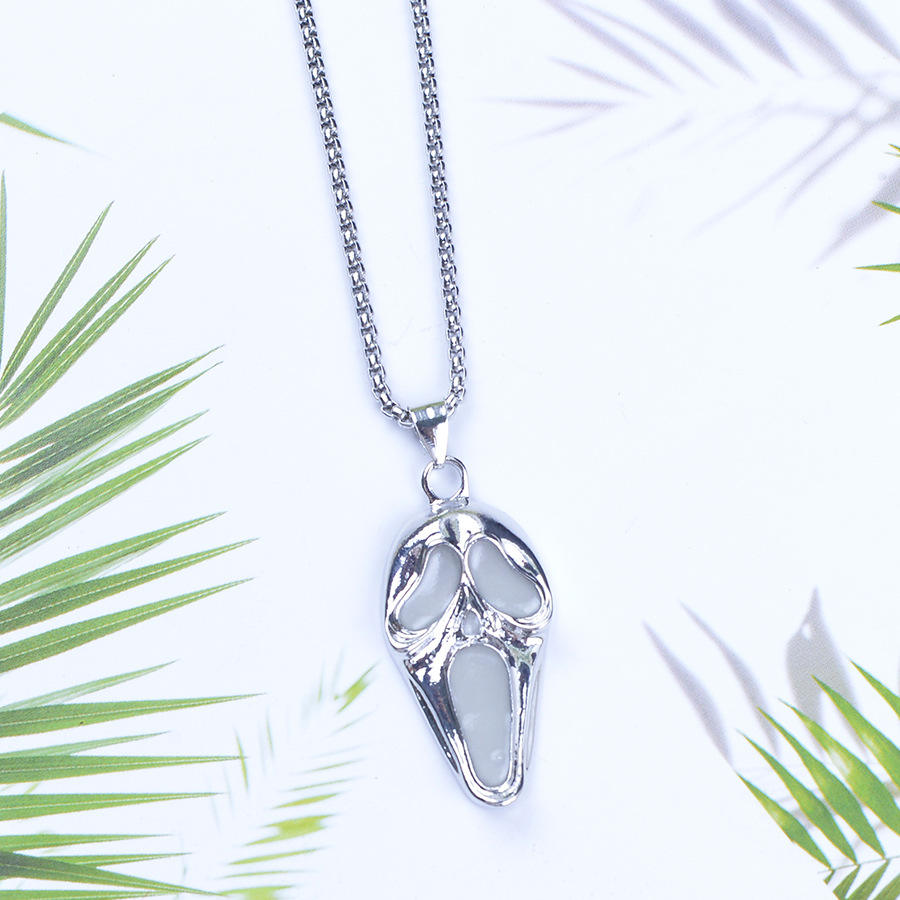 Scream Mask Silver Necklace
