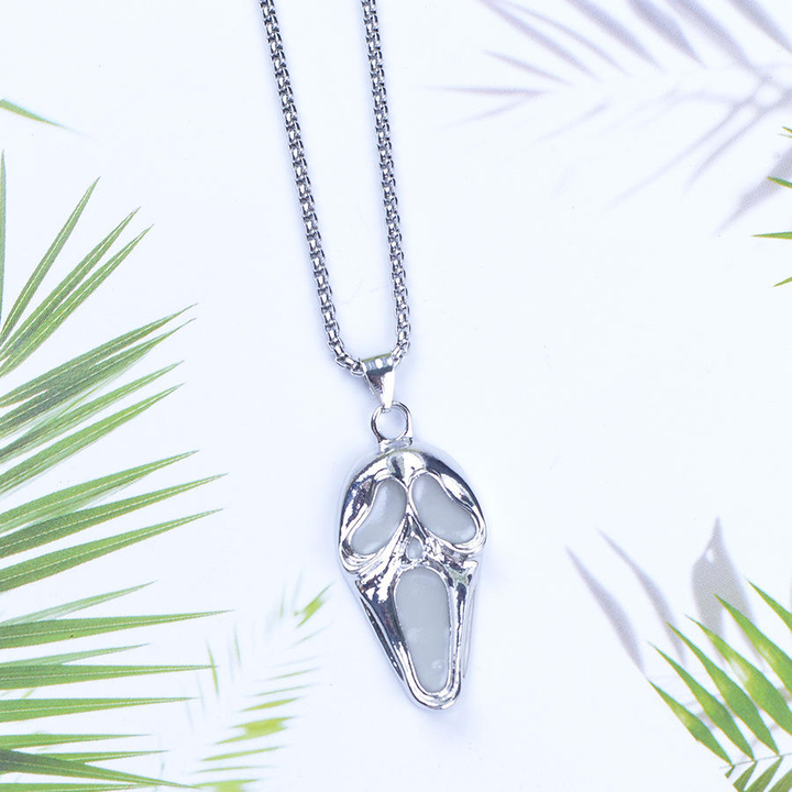 Scream Mask Silver Necklace