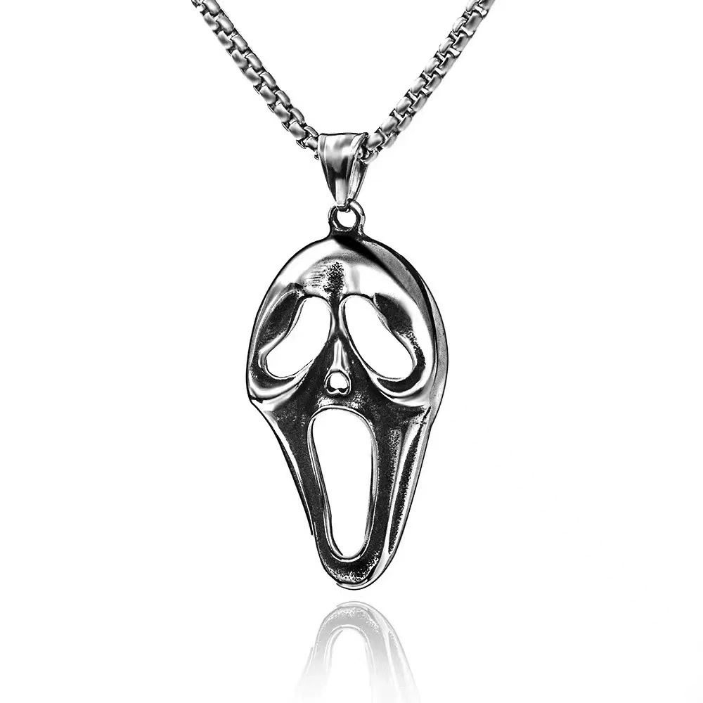 Scream Mask Silver Necklace