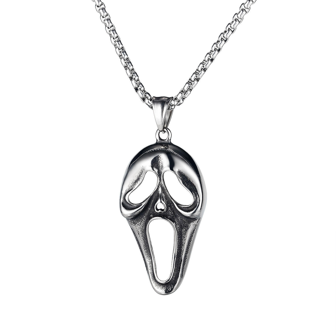 Scream Mask Silver Necklace