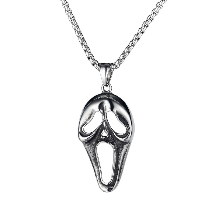 Scream Mask Silver Necklace