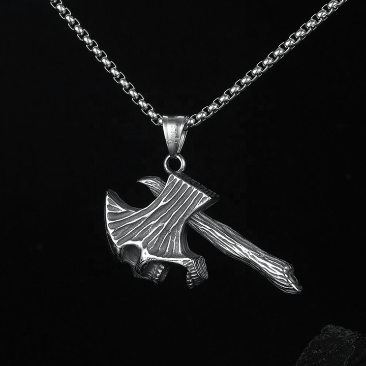 Reaper Skull Axe Necklace