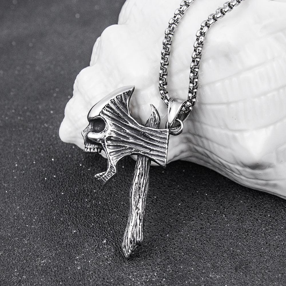 Reaper Skull Axe Necklace