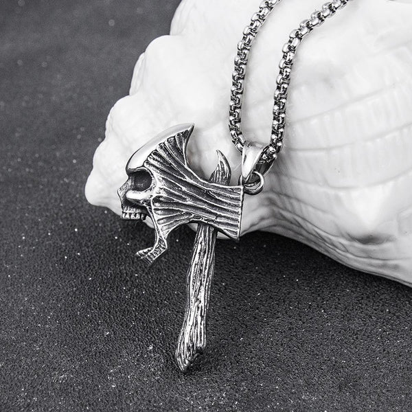 Reaper Skull Axe Necklace