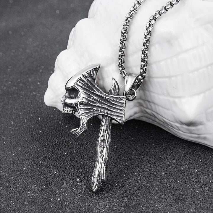 Reaper Skull Axe Necklace