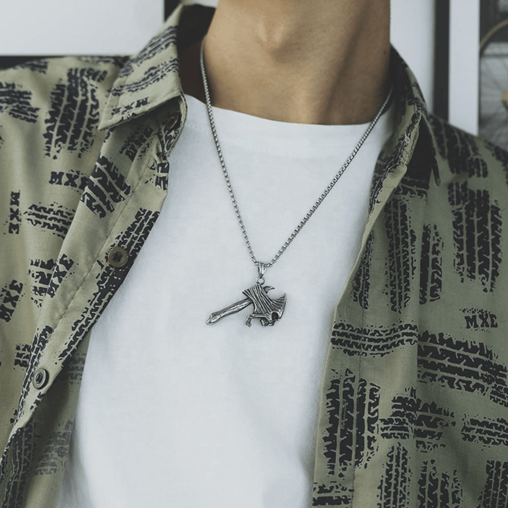 Reaper Skull Axe Necklace